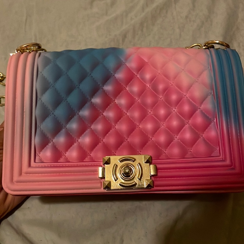 Pink and blue cross body